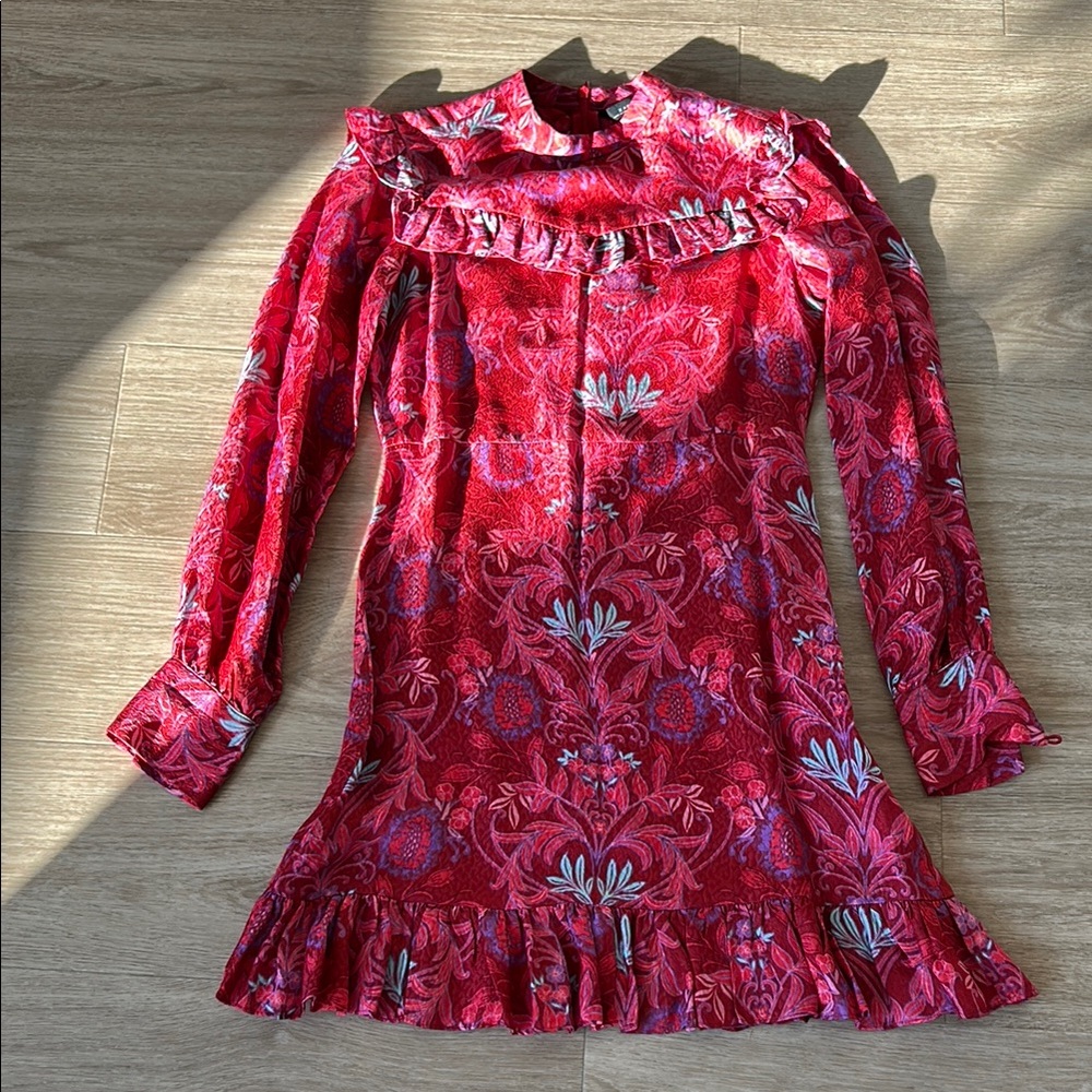 Zara Red and Purple Floral Dress